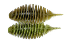 Geecrack Bellows Gill Worm action in water shows lifelike swim and water displacement