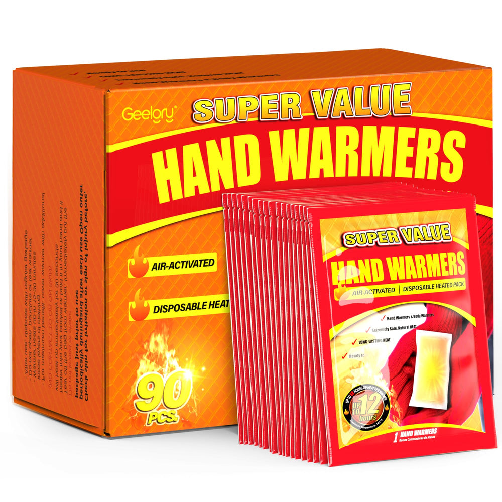 GEELGRY hand warmers bulk pack ready for outdoor warmth during winter sports.