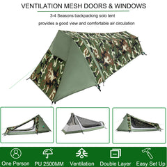 Geertop 1P bivy tent interior reveals roomy sleeping area and gear space.