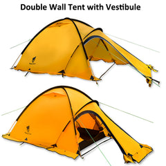 Geertop 4-season tent setup highlights quick, one-person assembly
