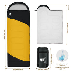 Geertop sleeping bag water-resistant fabric protects in damp environments