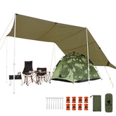 GEERTOP tarp large-coverage-17x10 ready to shield tents and hammocks outdoors