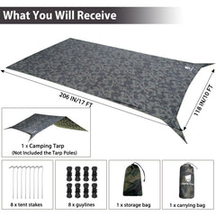 Geertop tarp with reflective ropes demonstrates quick, secure night setup