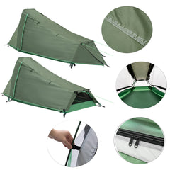 GEERTOP Ultralight Bivy Tent quick setup with two poles for solo trips.