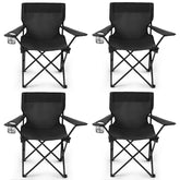 Geisoun 4-pack folding chairs folded for compact outdoor setup.