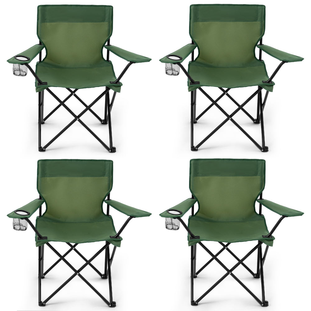 Geisoun folding camping chair in setup mode, sturdy and comfortable for outdoor use.