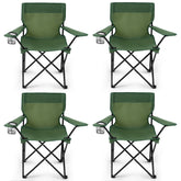 Geisoun folding camping chair in setup mode, sturdy and comfortable for outdoor use.