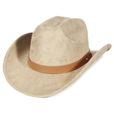 GEMVIE suede cowboy hat with roll-up brown brim