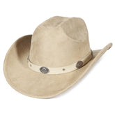 GEMVIE suede cowboy hat with roll-up brim – front view