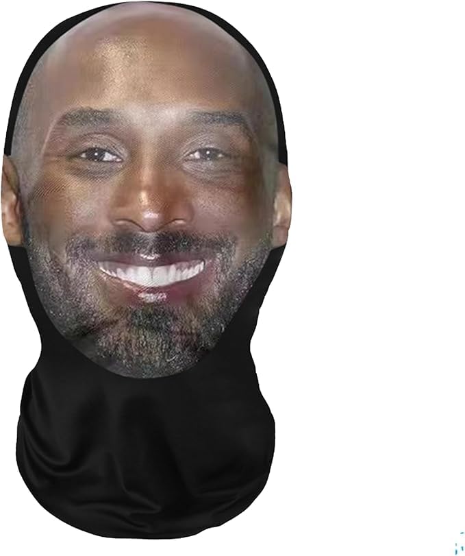 Generic 3D Kobe mask with lifelike portrait for bold streetwear and outdoor use