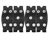 Generic 5-Claw ice cleats on a shoe offering solid traction on ice
