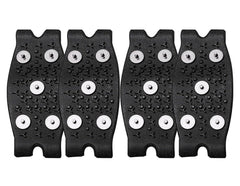 Generic 5-Claw ice cleats on a shoe offering solid traction on ice