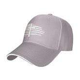 Generic American Flag Cross Hat front view shows a gray adjustable cap for all-day comfort.
