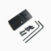 Generic APX mount plate top view, durable metal build for stable optic mounting.