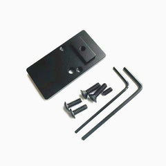 Generic APX mount plate top view, durable metal build for stable optic mounting.