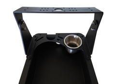 Generic Baldwin Iron Works right bracket provides balanced support for fish finder graphs.