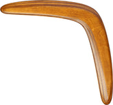 Generic boomerang close-up in light brown cedar shows premium craftsmanship.