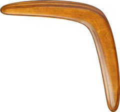 Generic boomerang close-up in light brown cedar shows premium craftsmanship.