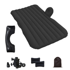 Generic car air mattress on back seat ready for a comfortable sleep setup