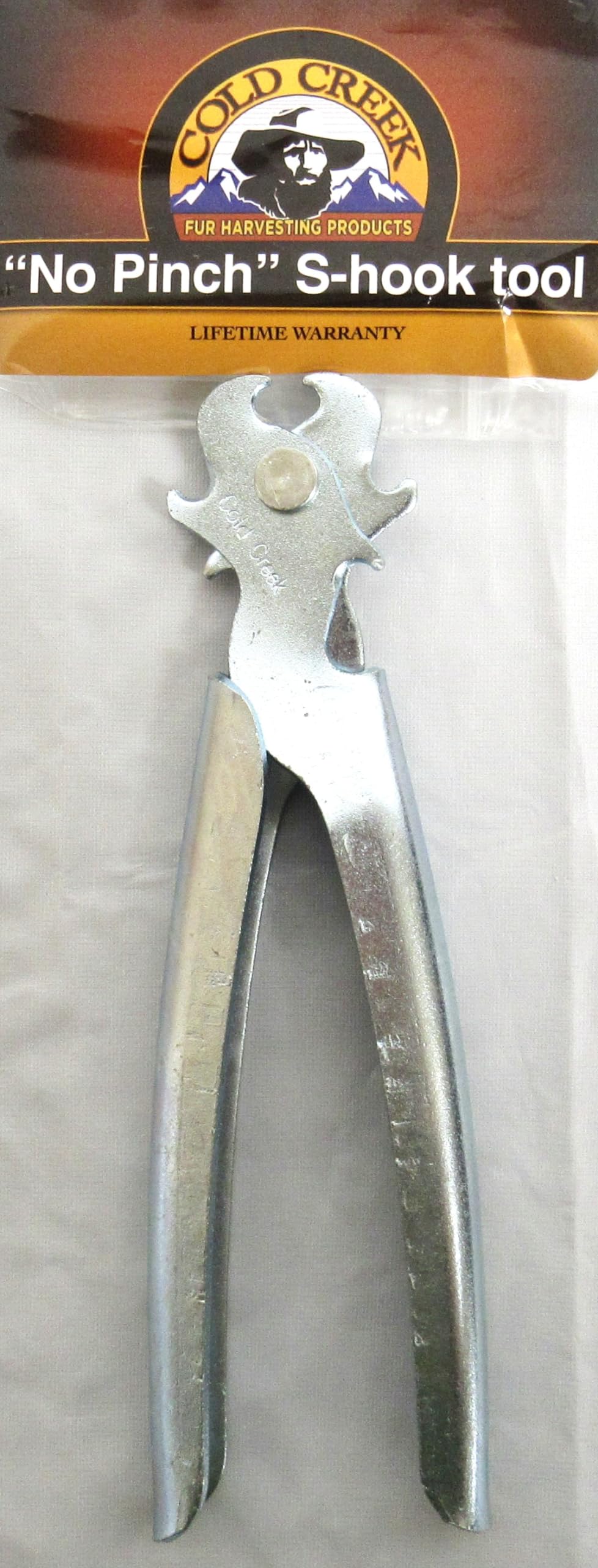 Generic Cold Creek S-Hook Tool shows leverage to open S-hooks for trapline setup.