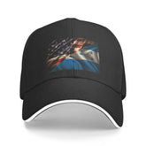 Generic Combined Honduras and USA Flag baseball cap front view for outdoor sun protection.