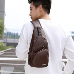 Generic crossbody sling bag main pocket open to reveal tablet-sized space