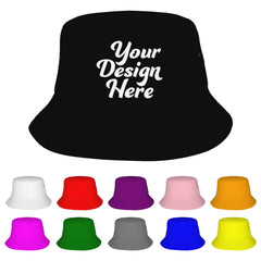 Generic Custom Bucket Hat front design for personalized artwork and sun protection