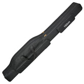 Generic fishing pole case with two main compartments keeps rods organized and protected