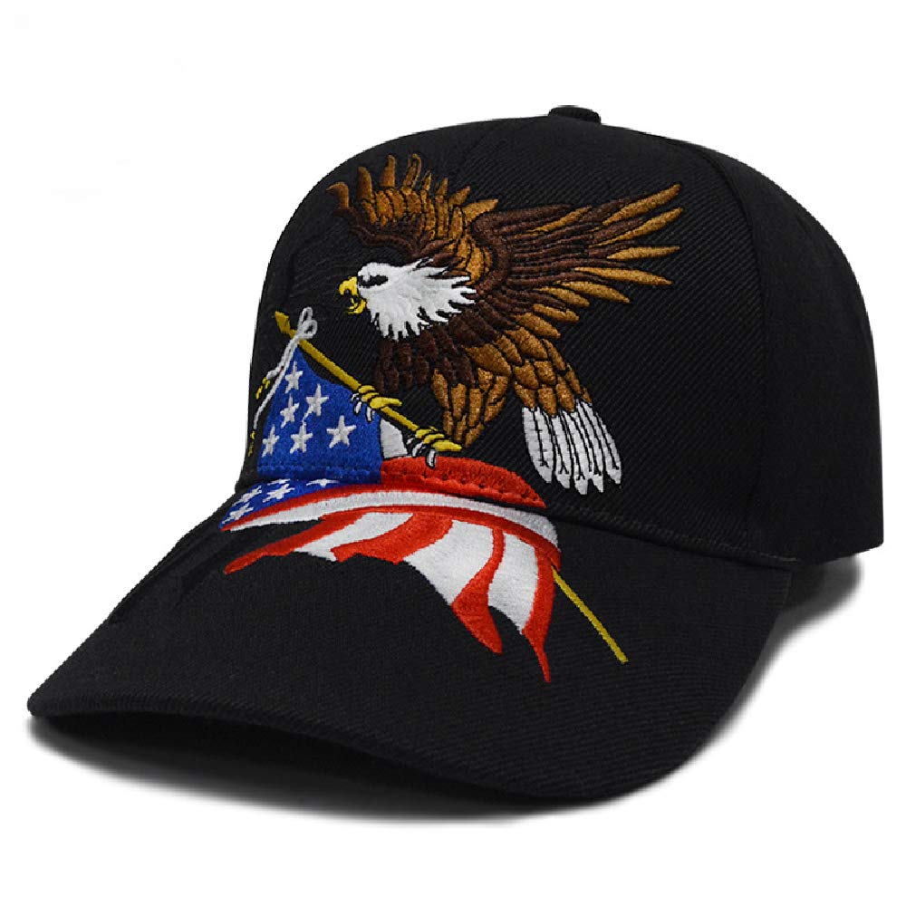 Generic Flyouth cap with bald eagle embroidery for outdoor patriotic style.