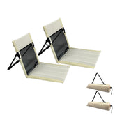 Generic foldable camping chair with mesh backrest for cooling comfort.