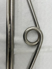 Generic free swinging hooks gambrel enables efficient half-carcass removal during processing.