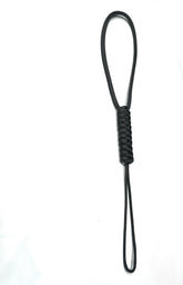 Generic handcrafted paracord knife lanyard in black for secure grip