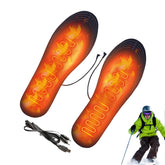 Generic heated insoles in use provide cozy warmth during long winter strolls.