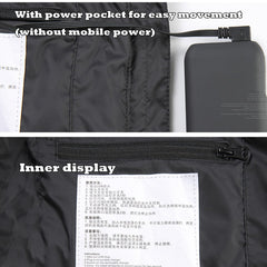 Generic heated vest showing three heating levels for flexible warmth during conditions.