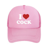 Generic I Love Cock adjustable trucker hat front panel windproof design for outdoor wear