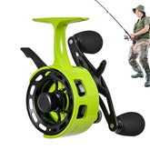 Generic ice fishing reel with large spool for deep-water casting.