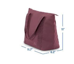 Generic insulated tote cooler shows 12-can capacity for picnics and day trips