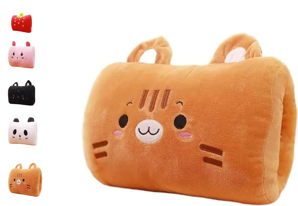 Generic Kids Cartoon Hand Pillow arm warmer in brown keeps little hands cozy during travels.