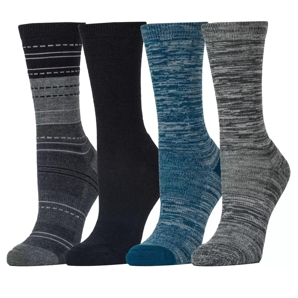 Kirkland Signature ladies' crew socks blue front view for all-day comfort