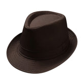Generic men's classic fedora brown front view; timeless style and sun shade.