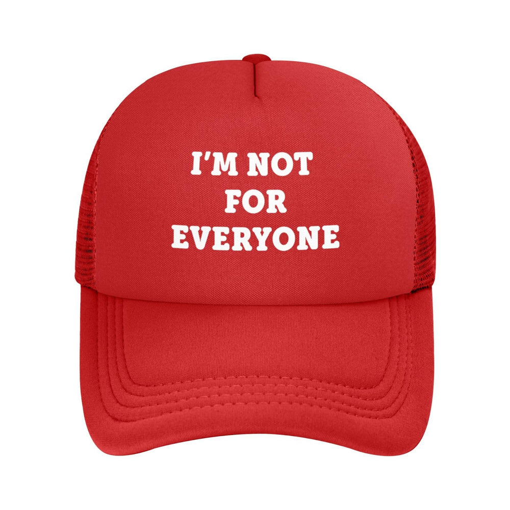 Generic Not for Everyone adjustable trucker mesh hat, front view, breathable casual wear.