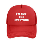 Generic Not for Everyone adjustable trucker mesh hat, front view, breathable casual wear.