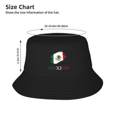 Generic Brush Mexican Mexico Flag Bucket Hat folds compactly for travel