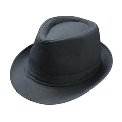 Grey panama-inspired fedora worn for beach and travel style.