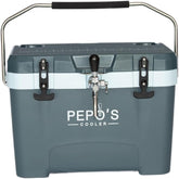 Generic Pepos Cooler front view highlights dual taps for versatile beer service.