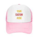 Generic pink trucker hat for men and women with sun protection.