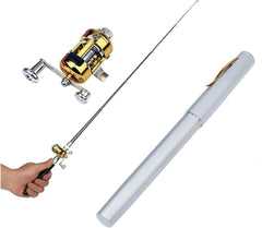 Generic pocket-size rod, closed 21 cm, ideal for on-the-go fishing.