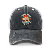 Generic PURA VIDA Costa Rica baseball hat front view with adjustable strap for a comfortable, personalized fit