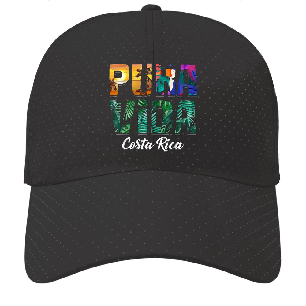 Generic PURA VIDA Costa Rica Golf Hat front view with adjustable fit for all-day comfort