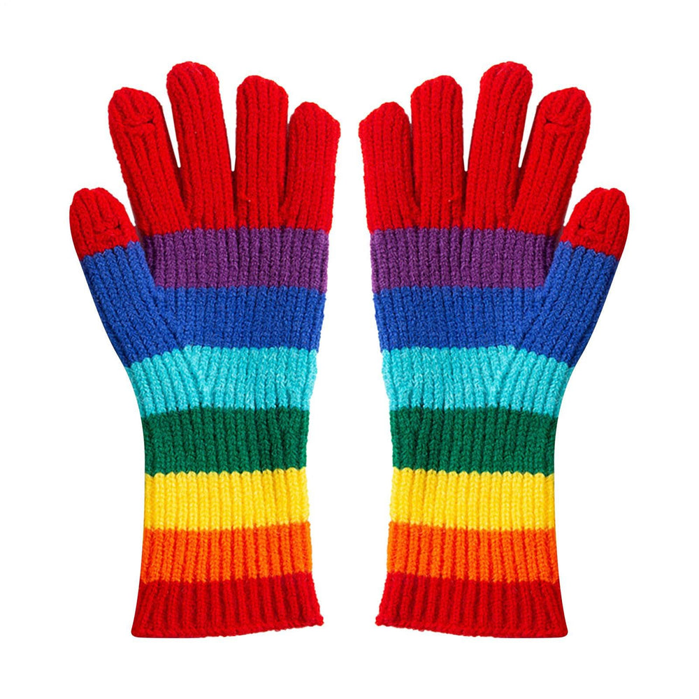 Generic Rainbow Gloves multicolored design for stylish everyday wear